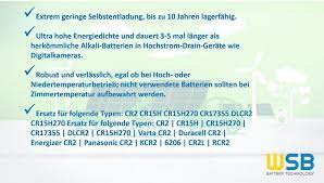 They're made from lithium and carbon and come in the same varieties as alkaline batteries (aaa, aa, c, button cell, etc.). 100x Panasonic Photobatterie Cr2 Lithium 3v Kaufland De