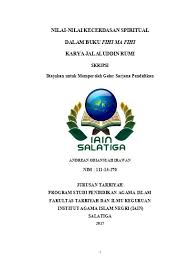ای طبيب جمله علت های ما. Nilai Nilai Kecerdasan Spiritual Dalam Buku Fihi Ma Fihi Karya Jalaluddin Rumi