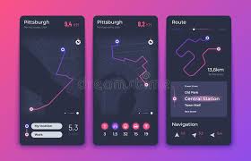 It combines the functionalities of a time tracker and basic project management software. Navigation Map Mobile App Taxi Gps Tracker Smartphone Interface Online Road Tracking Application Vector Design Stock Vector Illustration Of Navigation Screen 131987294