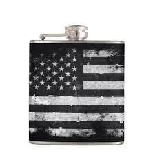Black And Silver American Flag Black And White Grunge American Flag Hip Flask Flask American Flag Personalised Hip Flask