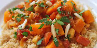 Mound couscous on large serving platter, and. Tonight S Healthy Recipe Moroccan Braised Winter Squash With Couscous Christianacare News