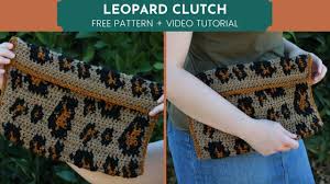 Free handbag and purse patterns and tutorials. Crochet Leopard Clutch Free Tapestry Crochet Clutch Purse Pattern Tutorial Youtube