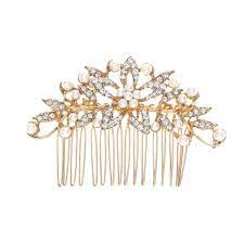 Claire S Accessories Vintage Style Gold Crystal Flower Hair Comb Clip You Can Get Additional Details Hair Accessories Pearl Flower Hair Comb Gold Crystals