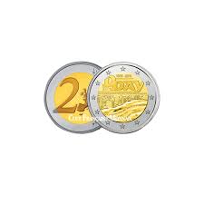 De colonia (etats fédérés de micronésie) bienvenue au pays de la monnaie de pierre, où les rues sont bordées de bon nombre d'entre elles sont centenaires et valent des milliers de dollars. 2 Euro D Day France 2014 Neuve