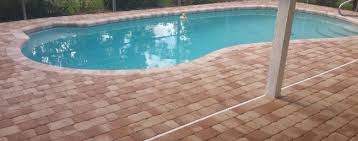 Carvestone is such a durable and adaptable material that it can be applied with equal success in high stress and high visibility locations: Pool Decks Encompass Brick Pavers