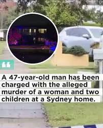 This story contains references to domestic and family violence. A man has  been charged with three counts of murder after police discovered the bodies  of his wife and two children inside a