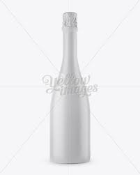 Matte Champagne Bottle Hq Mockup Front View In Bottle Mockups On Yellow Images Object Mockups