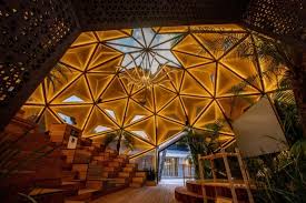 Selvagen Designs A Geodesic Dome Pavilion Inspired By A Tree Geometric Dome Geodesic Dome Parametric Architecture