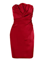 Karen Millen Folded Stretch Strapless Dress Red Fashion Karen Millen Solid Color Dresses Outlet Fashion Freakum Dress Red Sleeveless Dress