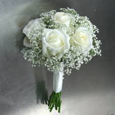 W Flowers Product White Roses And Baby S Breath Bridal Bouquet Romantic Wedding Flowers Neutral Wedding Flowers Unique Wedding Flowers