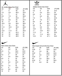 Jordan Size Chart Size Guide Ayucar Throughout Grade