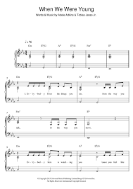Adele When We Were Young Easy Piano Sheet Music Piano Music Easy