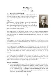 Analysis Quality By John Galsworthy | Pdf | Narration