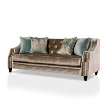 Westmoreland Nailhead Trim Sofa Gold Homes Inside Out Target Contemporary gray sofa | couch with nailhead trim.
