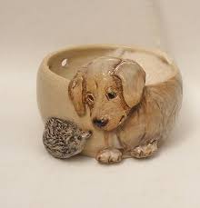 Knitting Patterns Funny Dog Yarn Bowl Stoneware Ceramic Yarn Bowl Curious Dog With A Hedgehog Keramika Glinyanoe Iskusstvo Keramika Ruchnoj Raboty