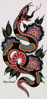 Red And Black American Traditional Tattoo 56 Idees Tattoo Serpent Old School Americaine Traditionnelle In 2020 Traditional Tattoo Old School Old School Ink Old School Tattoo