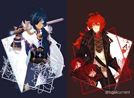 Kaeya Diluc Fanart Genshin Impact Official Community