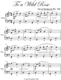 Piano music sheets with fingering, reading aids, audio samples, easy to expert. To A Wild Rose Easy Piano Sheet Music Read Book Online