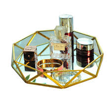 Browse a variety of modern furniture, housewares and decor. Pahdecor Decorative Tray Gold Small Glass Jewelry Mirrored Tray Geometric Makeup Vanity Table Tray For Perfume Coffee Table Dresser Bedroom Buy Online In Dominica At Dominica Desertcart Com Productid 158052966