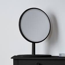 Great savings & free delivery / collection on many items. Alpine Round Dressing Table Mirror Oak In Black Cult Furniture
