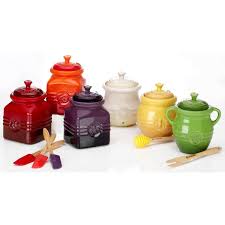 Le Creuset Stoneware Jars I Like The Yellow And White For Now Le Creuset Stoneware Le Creuset Creuset