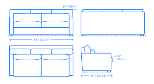 Slipcovered, with a causal cottage look, this sleeper gets the thumbs up. Vesper Queen Sleeper Sofa Dimensions Drawings Dimensions Com