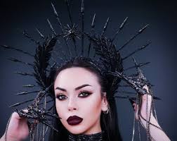 Fashion Gothic Crown, Dark Queen, Black Goddess of Victory, Glitter Met  Gala, Sunburst Crown, Spike Halo Crown, Galaxy Crown, Laurel Wreath