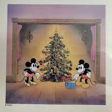 MORGUE SALE: Disney 1994 Engraved Etching Mickey & Minnie Christmas Fun  Retired | eBay