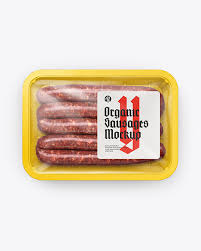 Plastic Tray With Sausages Mockup In Tray Platter Mockups On Yellow Images Object Mockups