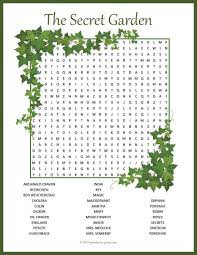 The Secret Garden Word Search Puzzle Secret Garden Parties Secret Garden Book Secret Garden Theme