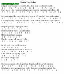 Lirik Dan Not Angka Pianika Waktu Yang Salah Fiersa Besari Ft Tantri Jejakchord Blog Kumpulan Chord Dan Not Lagu
