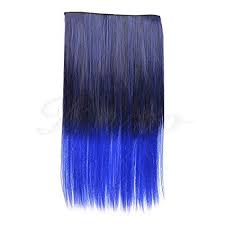 Kamo 22 Long Straight Gradient Color Hair Piece Wig Clip In Hair Extensions Black To Blue Deta Clip In Hair Extensions Black Hair Extensions Hair Extensions