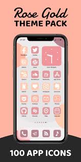 Rose Gold Pure Aesthetic App Icons Ios 14 Icon Theme Pack 100 Pink App Icons 8 Wallpapers For Iphone Home Screen In 2020 App Icon Homescreen App