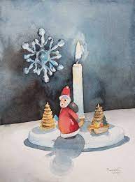 Maybe you would like to learn more about one of these? Advent Advent Ein Lichtlein Brennt C Aquarell Von Frank Koebsch Atelier Hanka Frank Koebsch
