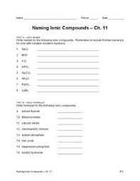 1) nh4cl (for complaints, use another form ). Ionic Compounds Lesson Plans Worksheets Lesson Planet