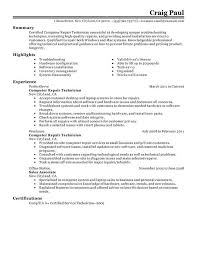Computer Repair Technician Resume Examples Created By Pros Myperfectresume