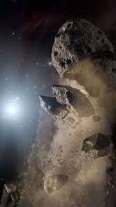 Sun S Light Touch Explains Asteroids Flying In Formation Behind Mars Space Fantasy Painting Illustration Light Touch
