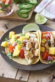 Combine or blend the salsa fresca ingredients 1 hour before serving grill strips of fresh marinated fish until medium done, reserve. Thai Style Fish Taco By Seasonwithspice Seasonwithspice Grilled Fish Tacos Grilled Fish Mexican Food Recipes