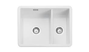Ceramic over mount basin in white, 8 holes for widespread. Rustique Fire Clay Ceramic Inset Or Undermount Sink 1 5 Bowls White Rangemaster