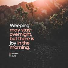 Weeping may endure for a night, but joy cometh in the morning. Psalms 30 5 For His Anger Lasts Only A Moment But His Favor Lasts A Lifetime Weeping May Last Through The Night But Joy Comes With The Morning New Living Translation Nlt