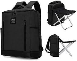 amazon com dulcii backpack stool combo multi functional large capacity shoulders bag portable folding seat beach chair for c multi sport event backpacks bags