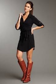 Two Tone Black And Brown Boots Outfit I Love This Dress Perfect For Any Day And Perfect For Teaching With Leggings And A Scarf Fashion Clothes Style