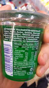Ich finde schon dass es ein bisschen künstlich schmeckt, eben wie wackelpudding. Dr Oetker Gotterspeise Waldmeister Geschmack Kalorien