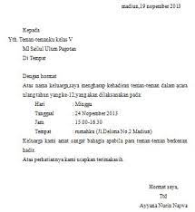 Surat undangan ulang tahun merupakan salah satu contoh surat pribadi atau surat tidak resmi. Contoh Surat Undangan Ulang Tahun Sederhana Anak Usia Sekolah Dasar