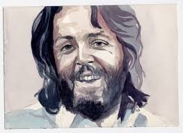 Commissioned Paul McCartney watercolor… I already painted John Lennon now I  have to do Ringo and George Harrison. ￼