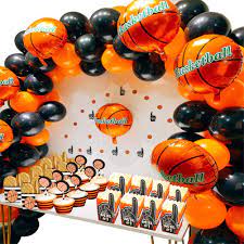 Sports theme cupcake toppers centerpiece sport party sports birthday soccer football baseball basketball decoration birthday theme set of 12. Basketball Party Supplies Kit Basketball Foil Balloons Latex Balloons Fingers Basketballs Paper Confetti For Boys Sports Theme Birthday Boys World Sports Game Celebration Decor Buy Online In Grenada At Grenada Desertcart Com Productid 157811469
