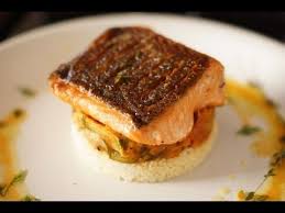 Crispy Salmon W Ratatouille And Couscous Bruno Albouze The Real Deal Youtube Food Recipes Cooking Recipes
