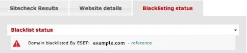 Eset Blacklist Results Added To Sitecheck
