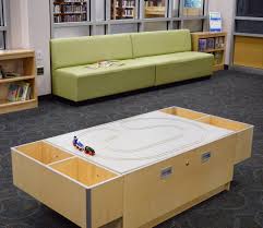 This Train Table Flips Over To Become A Lego Table How Fun Cliftonpubliclibrary Childrensarea Library Lego Table Table Flip Childrens Library