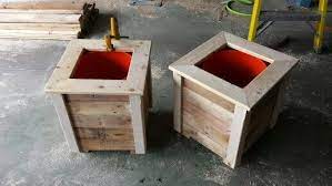 Gardener i am not, but i love to diy, so i wanted to share how to make an easy diy tomato planter from 5 gallon buckets. 5 Gallon Bucket Planters Made Of Pallet Wood And Home Depot Buckets Bucket Planters Wood Planters Wood Pallets
